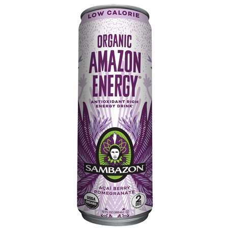 SAMBAZON Lo-Cal Amazon Energy Acai Berry Pomegranate Energy Drink Organic, PK12 153240244